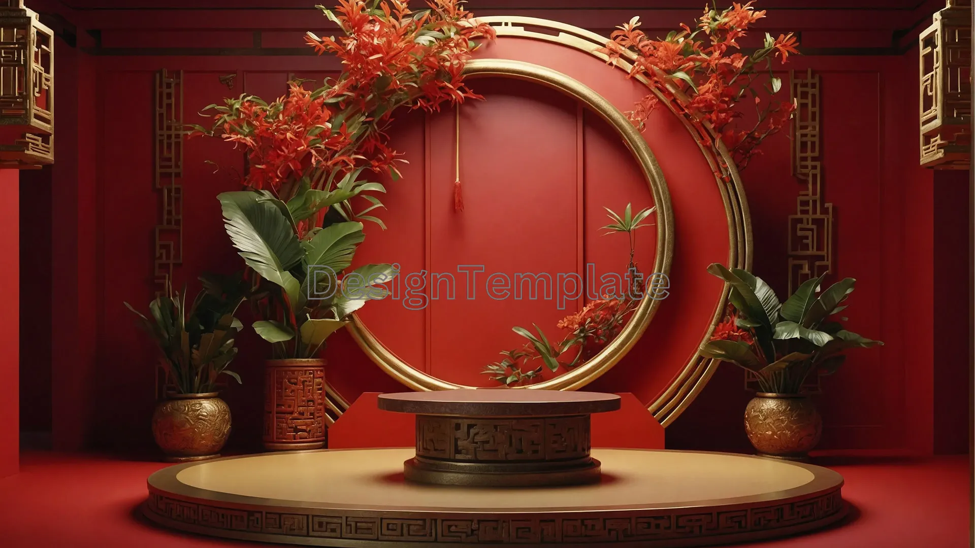 Mystic Gateway Podium Traditional Chinese Photo PNG